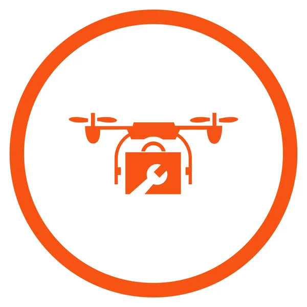Service-Drohne flache gerundete Vektor-Symbol — Stockvektor