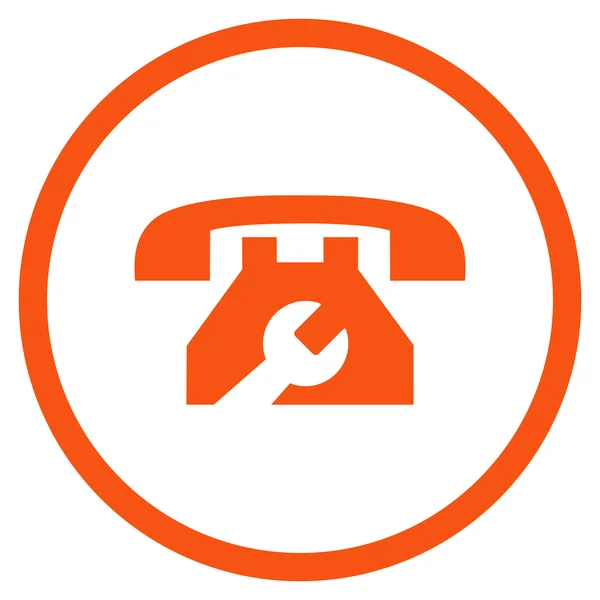 Servicio Teléfono plano redondeado Vector Icono — Vector de stock