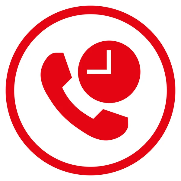 Telefone tempo plano arredondado vetor ícone —  Vetores de Stock