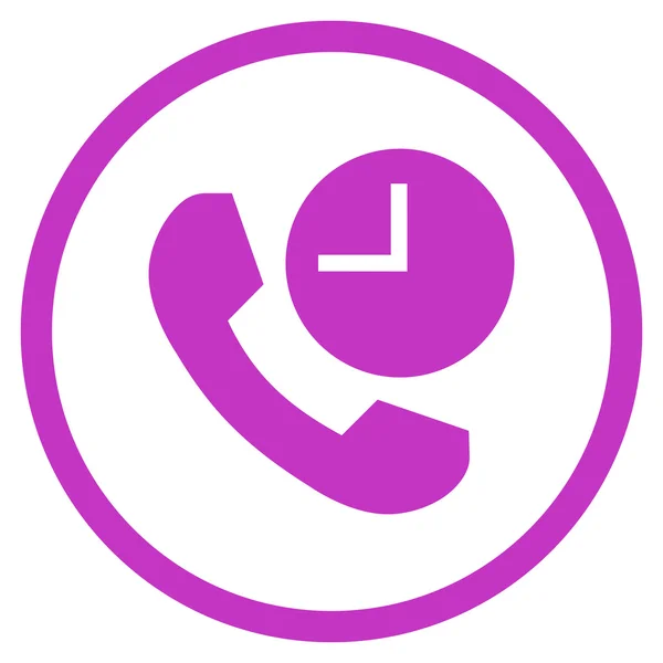 Telefonní plochý kulatý Vektorové ikonu — Stockový vektor