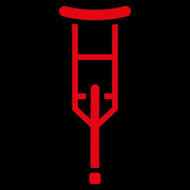 Koltuk değneği düz glif simgesi