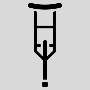 Koltuk değneği düz glif simgesi