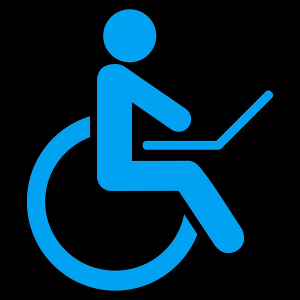 Tekerlekli sandalye düz glif simgesi — Stok fotoğraf