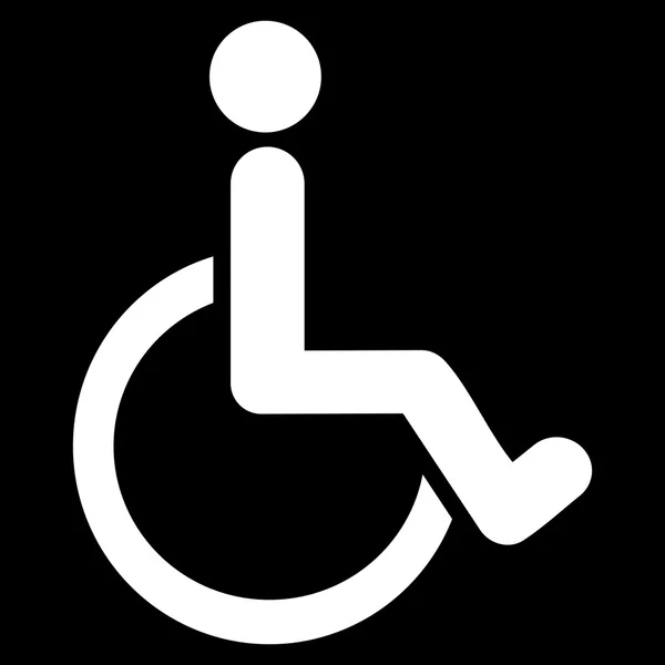 Disabled Person Flat Glyph Icon — Stock Photo, Image