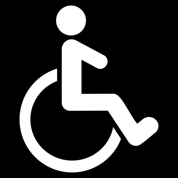 Tekerlekli sandalye düz glif simgesi — Stok fotoğraf