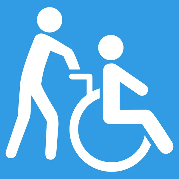 Disabled Person Transportation Flat Glyph Icon — Stock Photo, Image