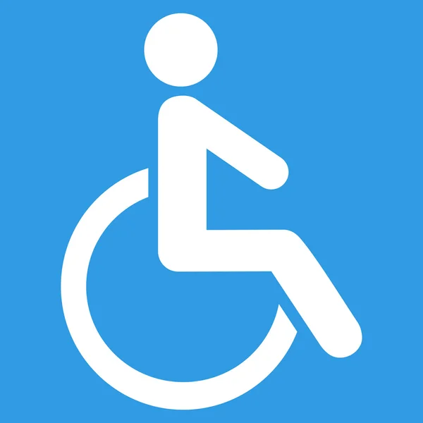 Disabled Person Flat Glyph Icon — Stock Photo, Image