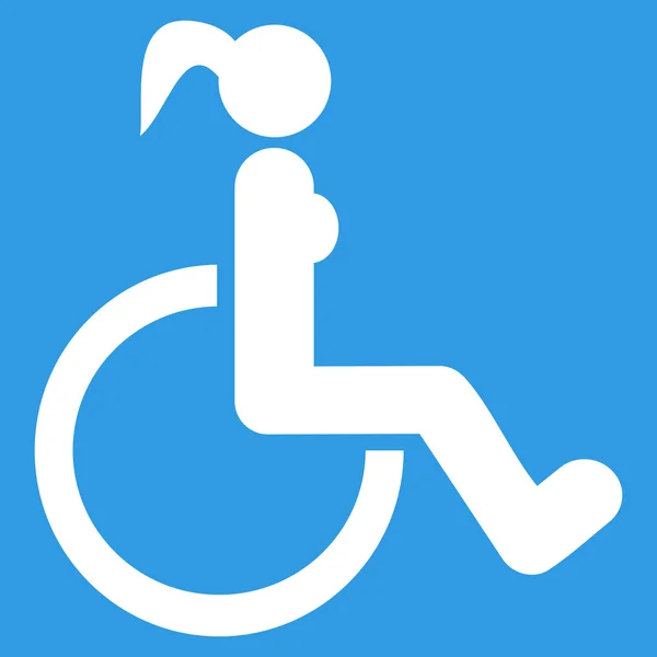 Disabled Woman Flat Glyph Icon — Stock Photo, Image