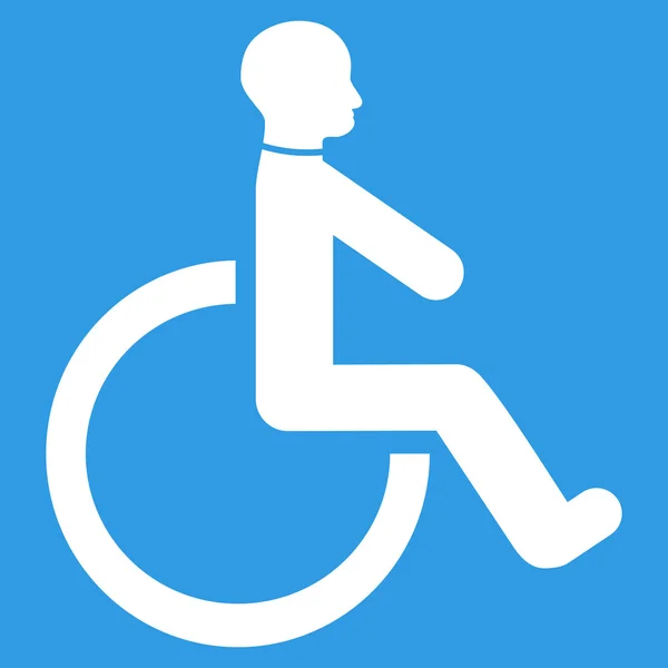 Εικονίδιο επίπεδη γλύφο με αναπηρικό καροτσάκι — Φωτογραφία Αρχείου