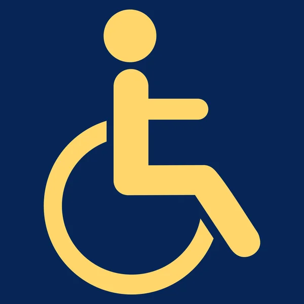 Disabled Person Flat Glyph Icon — Stock Photo, Image