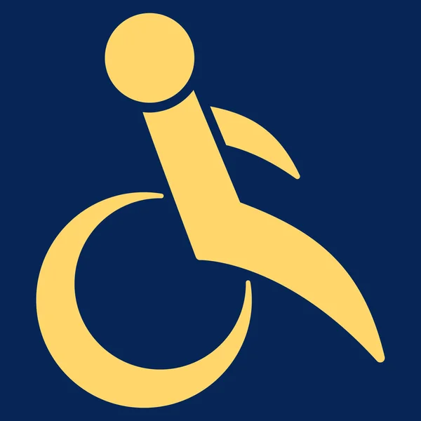 Rollstuhlflache Glyphen-Ikone — Stockfoto