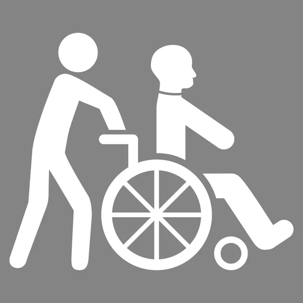 Disabled Person Transportation Flat Glyph Icon — Stock Photo, Image