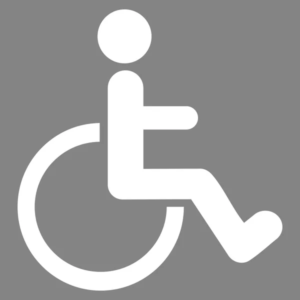 Engelli kişi düz glif simgesi — Stok fotoğraf