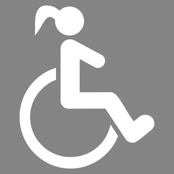 Disabled Woman Flat Glyph Icon — Stock Photo, Image