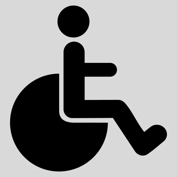 Εικονίδιο επίπεδη γλύφο με αναπηρικό καροτσάκι — Φωτογραφία Αρχείου