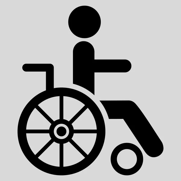 Wózek inwalidzki płaskie glifów ikona — Zdjęcie stockowe