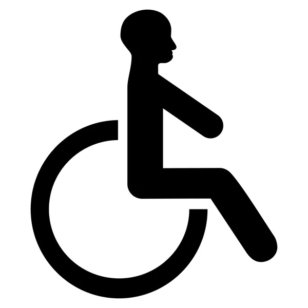 Wheelchair Flat Glyph Icon — Stock Photo, Image