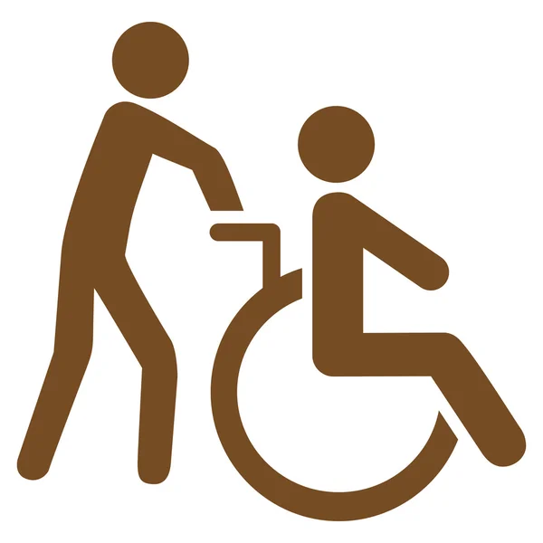 Disabled Person Transportation Flat Glyph Icon — Stock Photo, Image