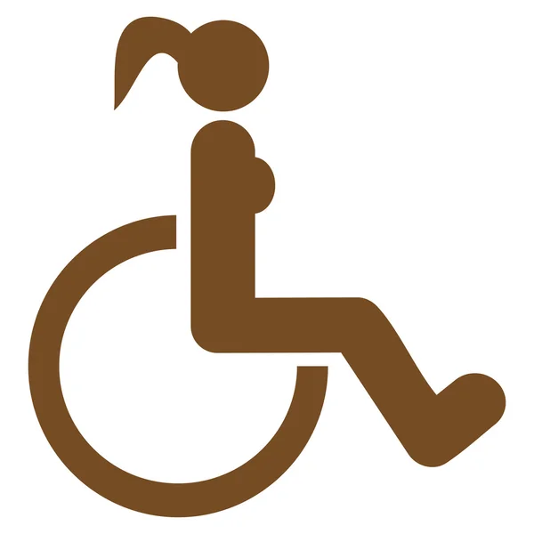 Mujer discapacitada Glifo plano Icono —  Fotos de Stock