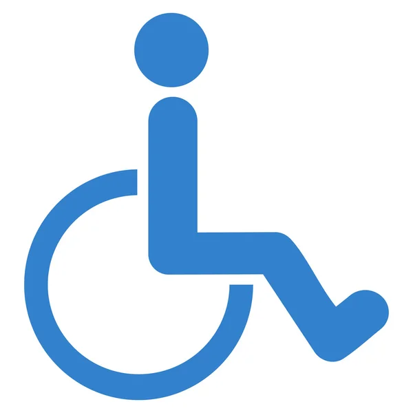Engelli kişi düz glif simgesi — Stok fotoğraf