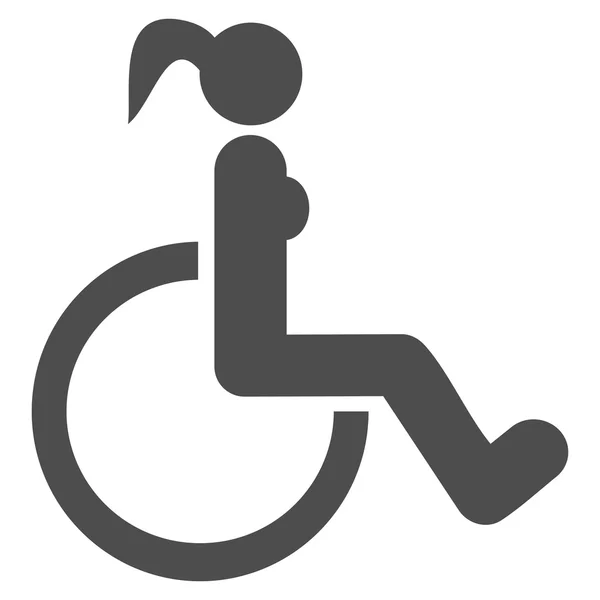 Icona glifo piatto donna disabile — Foto Stock