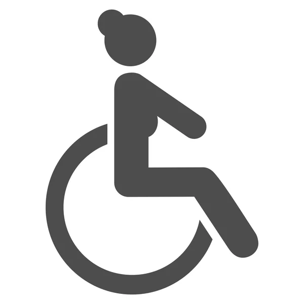 Disabled Woman Flat Glyph Icon — Stock Photo, Image