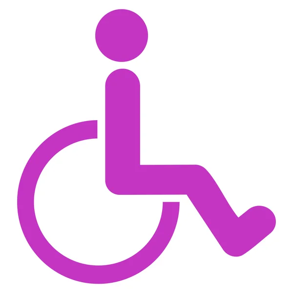 Disabled Person Flat Glyph Icon — Stock Photo, Image