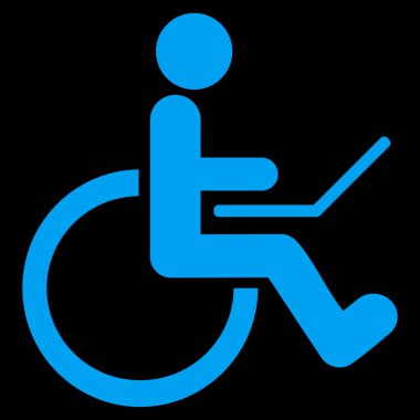 Tekerlekli sandalye düz vektör simgesi