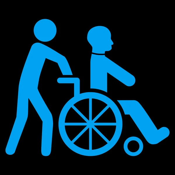 Disabled Person Transportation Flat Vector Icon — Stock Vector