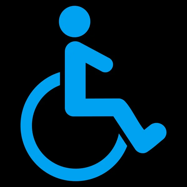 Wózek inwalidzki płaskie wektor ikona — Wektor stockowy