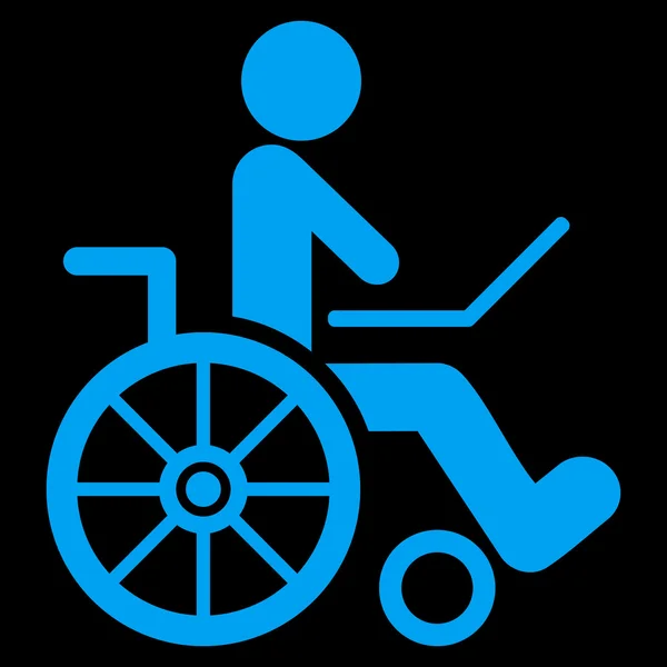 휠체어 평면 벡터 아이콘 — 스톡 벡터