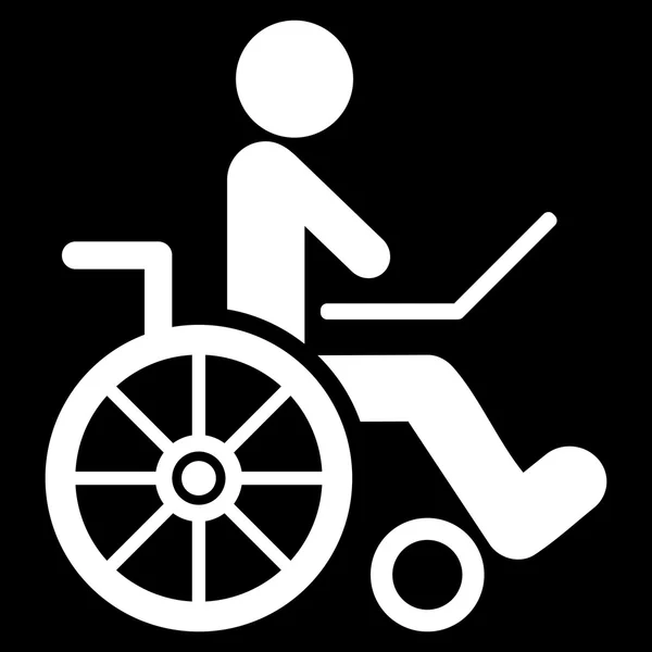 Wózek inwalidzki płaskie wektor ikona — Wektor stockowy