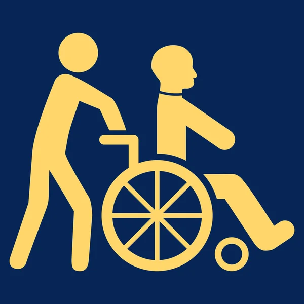 Icône vectorielle plate de transport de personne handicapée — Image vectorielle