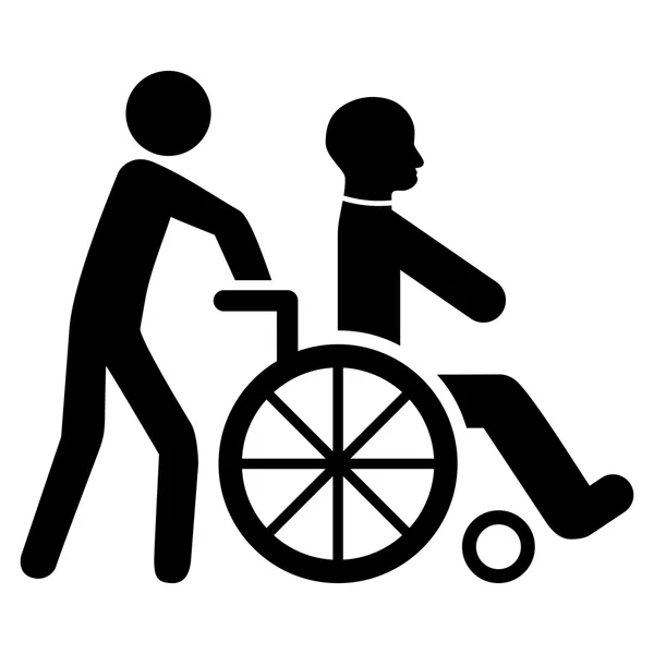 Disabled Person Transportation Flat Vector Icon — Stock Vector