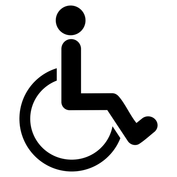 Engelli kişi düz vektör simgesi — Stok Vektör