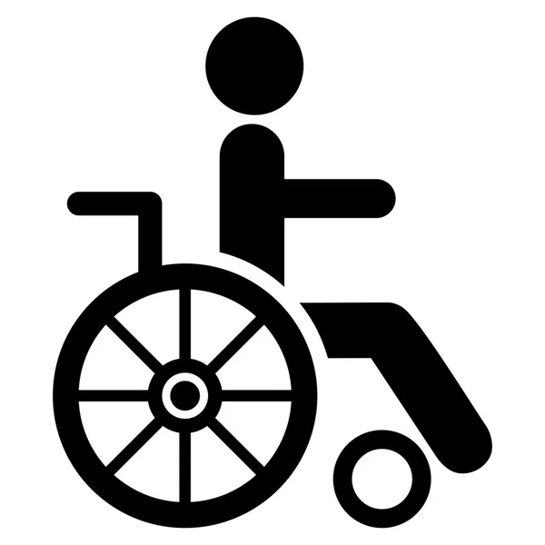 Icona vettore piatto sedia a rotelle — Vettoriale Stock