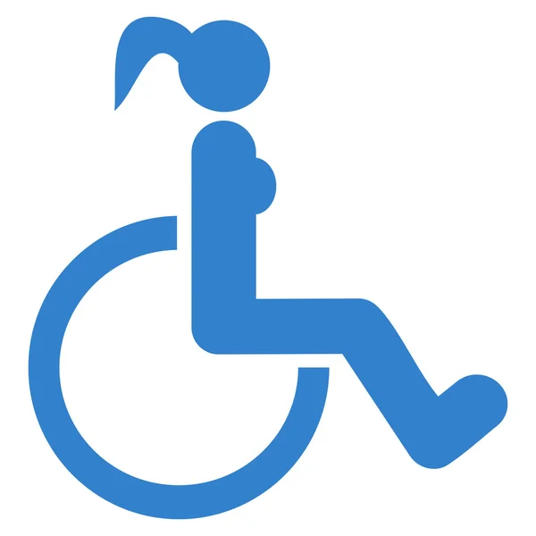 Engelli kadın düz vektör simgesi — Stok Vektör