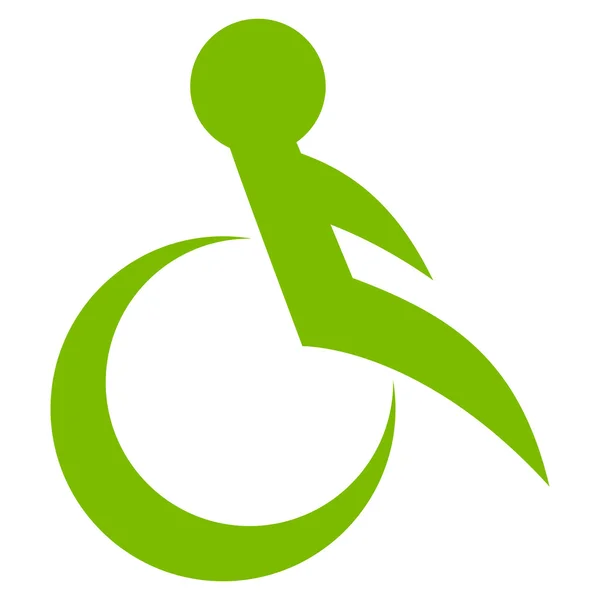 Ícone de vetor de cadeira de rodas plana — Vetor de Stock