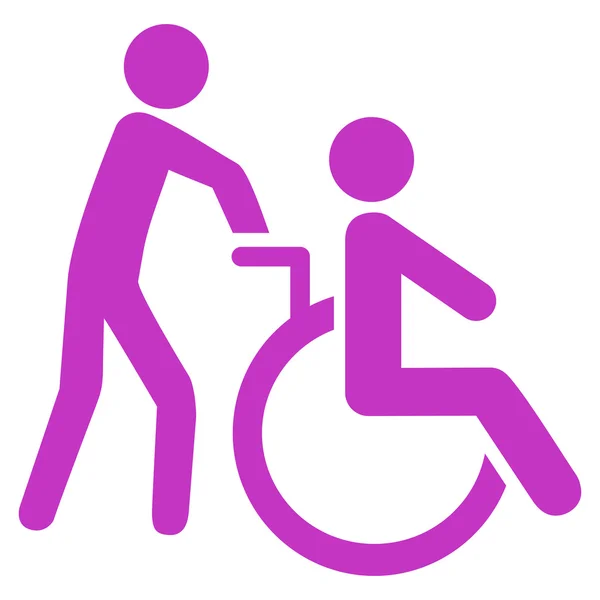 Osoba niepełnosprawna transport wektor płaskie ikona — Wektor stockowy