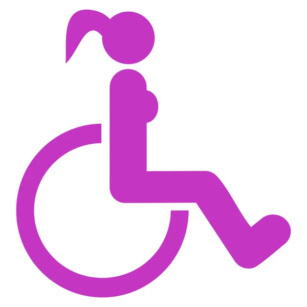 Gehandicapte vrouw platte Vector Icon — Stockvector