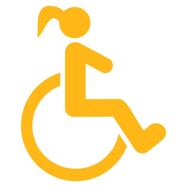 Icône vectorielle plate femme handicapée — Image vectorielle