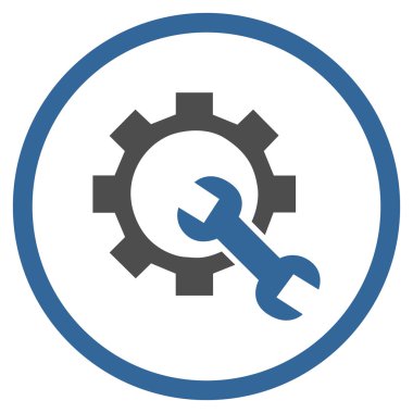 Hizmet düz yuvarlak glif simgesi onarmak