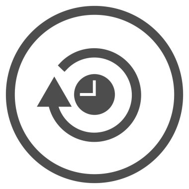 Saat düz yuvarlak glif simgesi tekrar