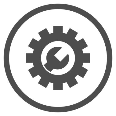 Donanım bakım düz yuvarlak glif simgesi