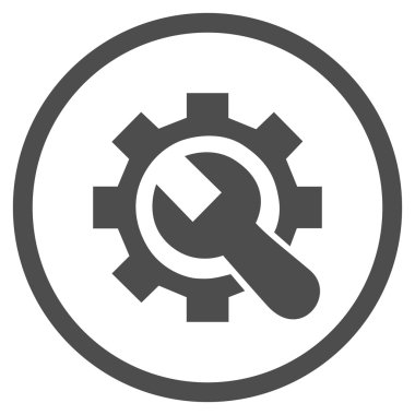 Hizmet düz yuvarlak glif simge seçenekleri