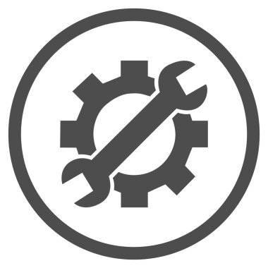 Yapılandırma araçlar düz yuvarlak glif simgesi