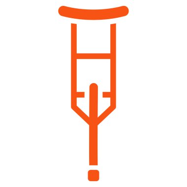 Koltuk değneği düz glif simgesi