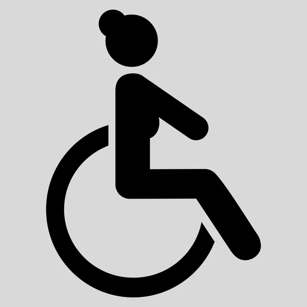 Gehandicapte vrouw platte Glyph pictogram — Stockfoto