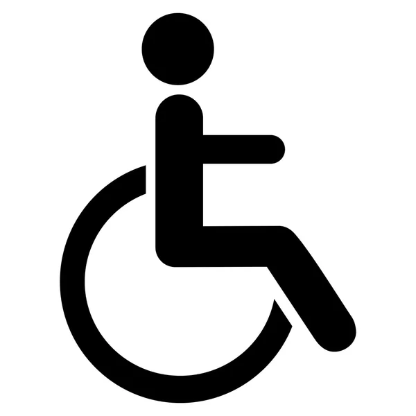 Osoba niepełnosprawna płaskie glifów ikona — Zdjęcie stockowe