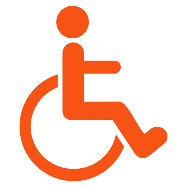 Disabled Person Flat Glyph Icon